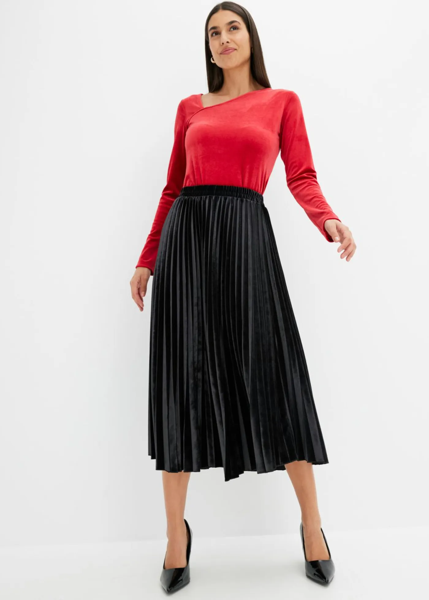 Sale Falda plisada de terciopelo suave Mujer Faldas