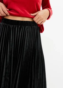 Sale Falda plisada de terciopelo suave Mujer Faldas