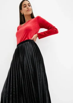 Sale Falda plisada de terciopelo suave Mujer Faldas
