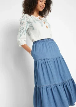 Discount Falda vaquera a capas Mujer Faldas
