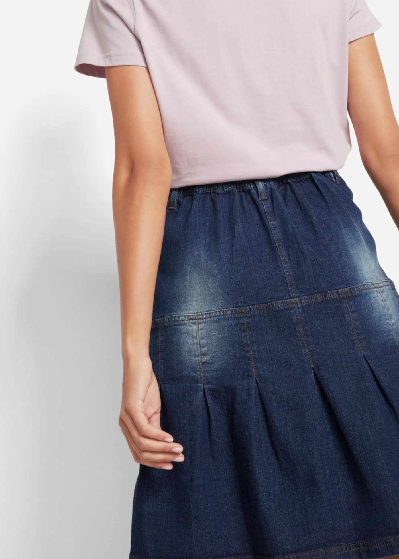 Online Falda vaquera con ribetes y cintura cómoda, corte en A Mujer Faldas