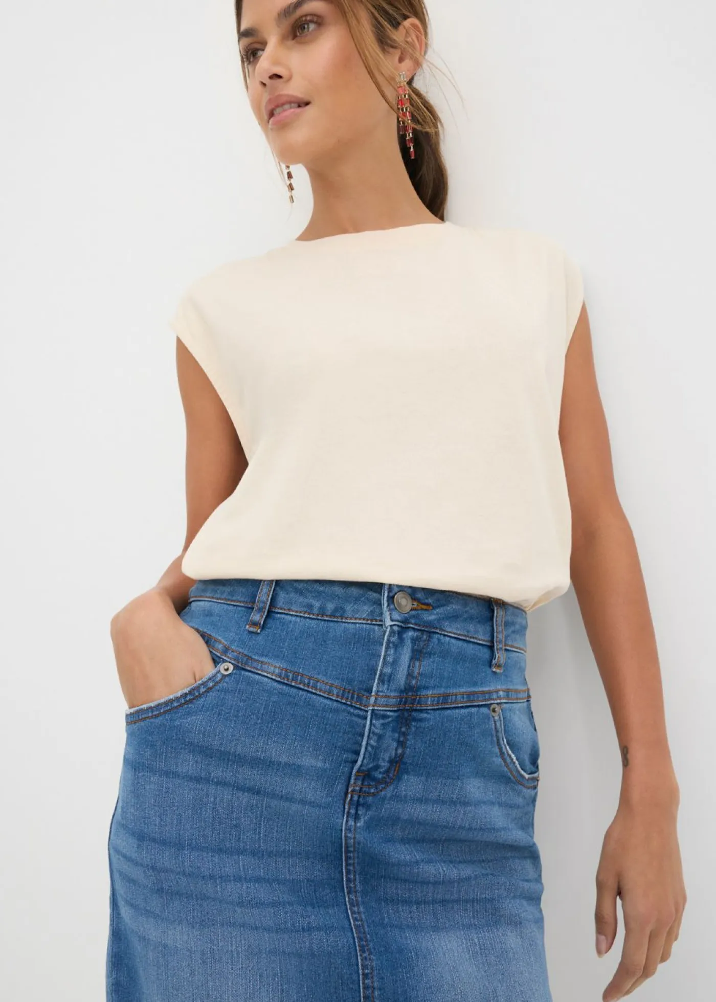 Best Falda vaquera elástica Mujer Faldas