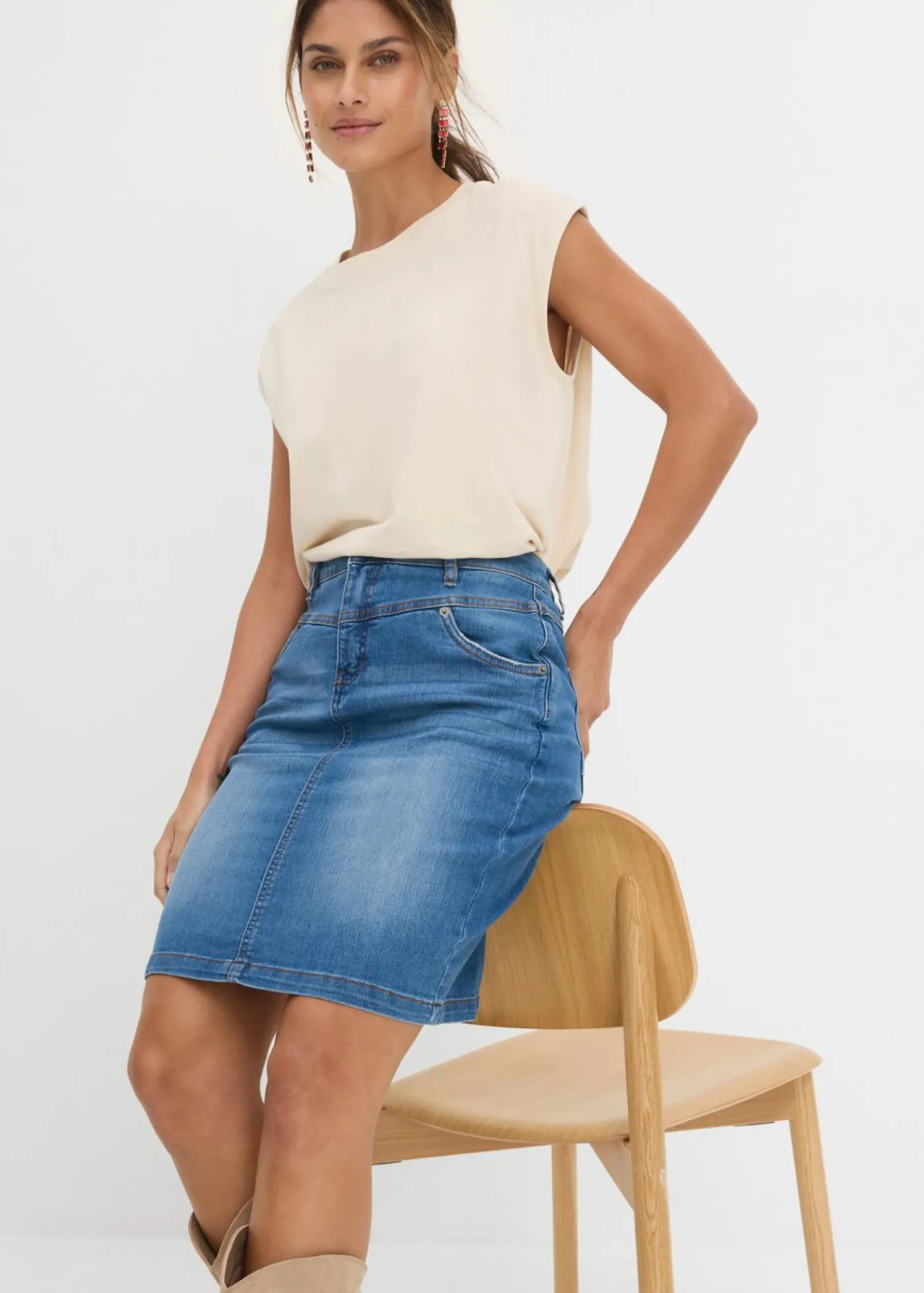 Best Falda vaquera elástica Mujer Faldas