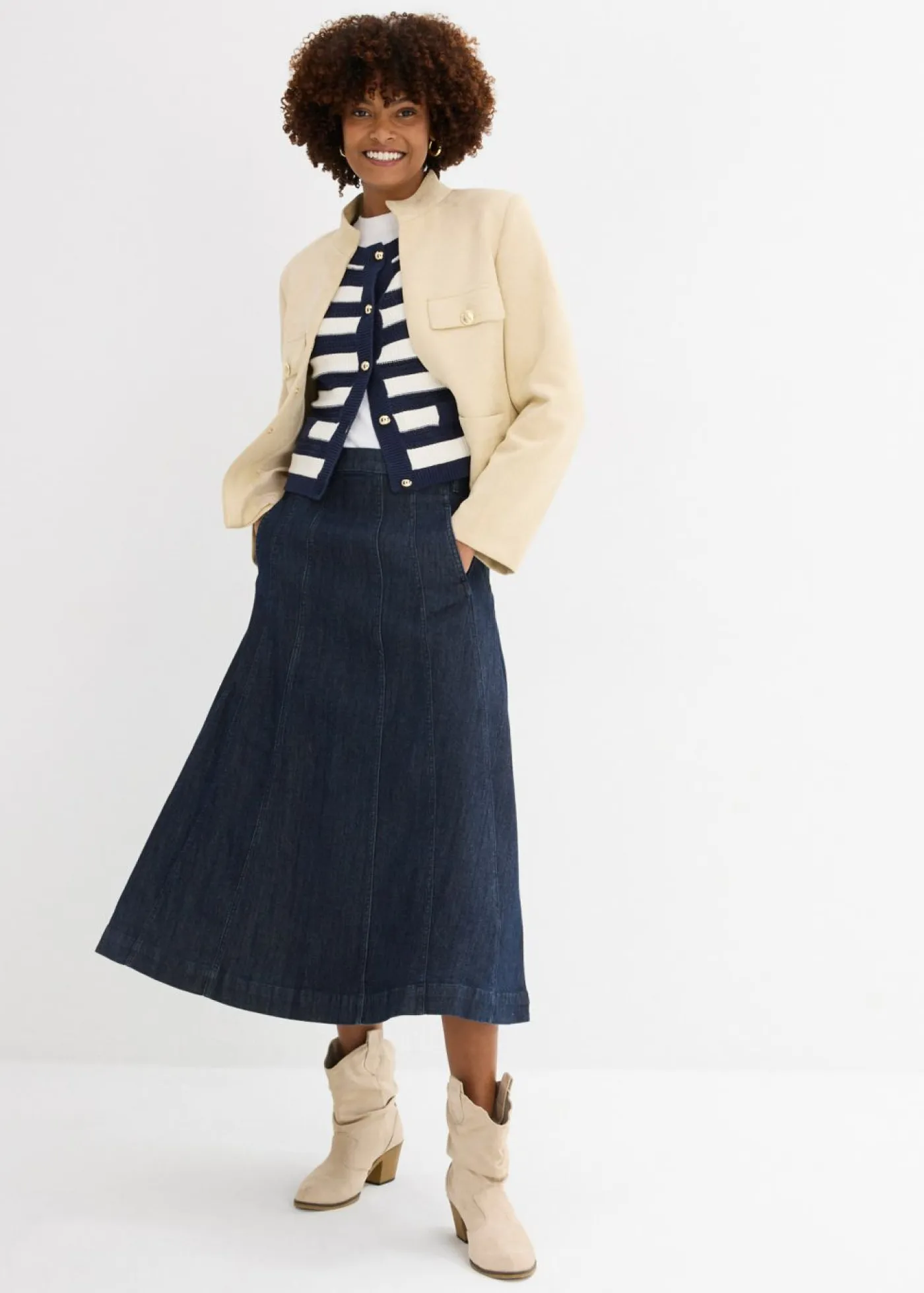 Online Falda vaquera midi Mujer Faldas