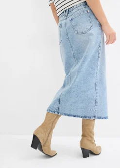 New Falda vaquera midi Mujer Faldas|Novedades
