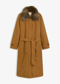 Hot Gabardina acolchada con cuello desmontable de pelo Mujer Chaquetas Y Abrigos