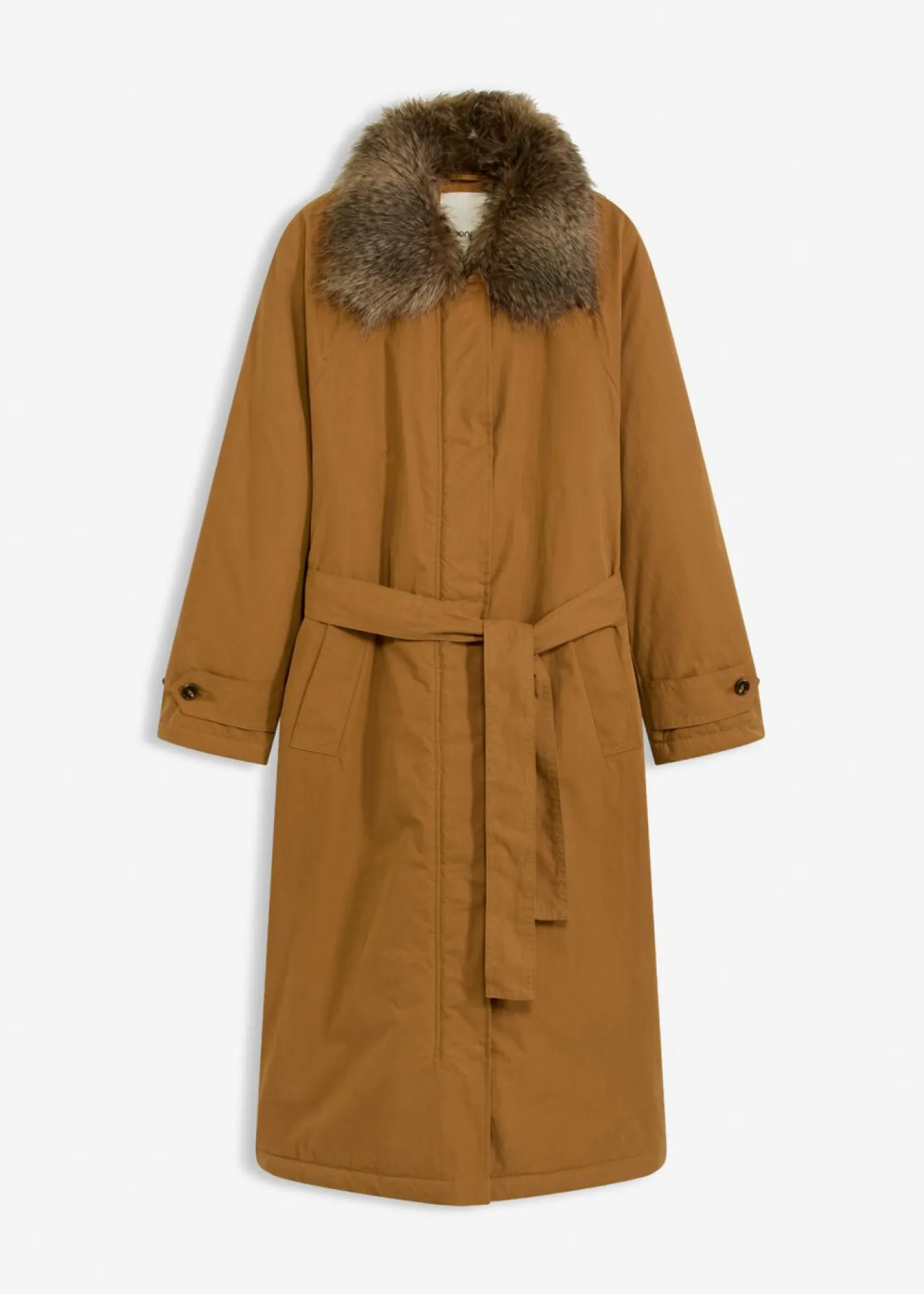 Hot Gabardina acolchada con cuello desmontable de pelo Mujer Chaquetas Y Abrigos