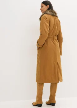 Hot Gabardina acolchada con cuello desmontable de pelo Mujer Chaquetas Y Abrigos