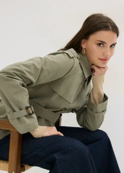 New Gabardina corta Mujer Chaquetas Y Abrigos