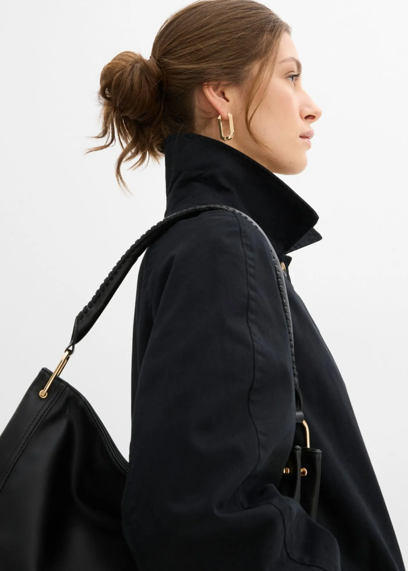 Gabardina de botonera sencilla Mujer Esenciales|Chaquetas Y Abrigos