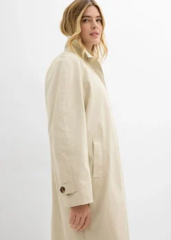 Gabardina de botonera sencilla Mujer Esenciales|Chaquetas Y Abrigos