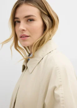 Gabardina de botonera sencilla Mujer Esenciales|Chaquetas Y Abrigos