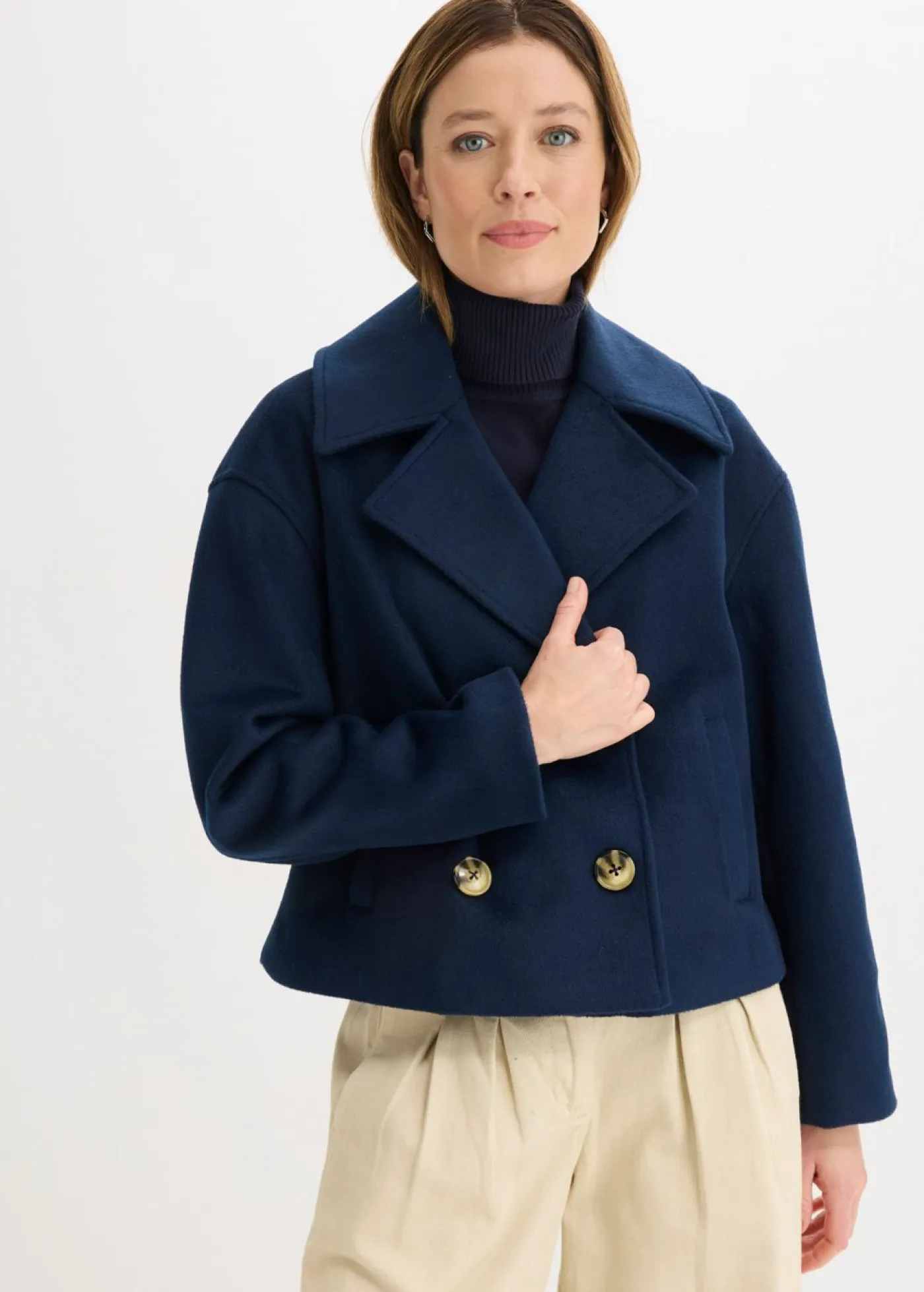 Best Gabardina holgada con aspecto de lana Mujer Chaquetas Y Abrigos