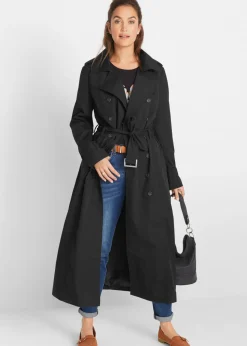 Gabardina larga con cinturón Mujer Chaquetas Y Abrigos