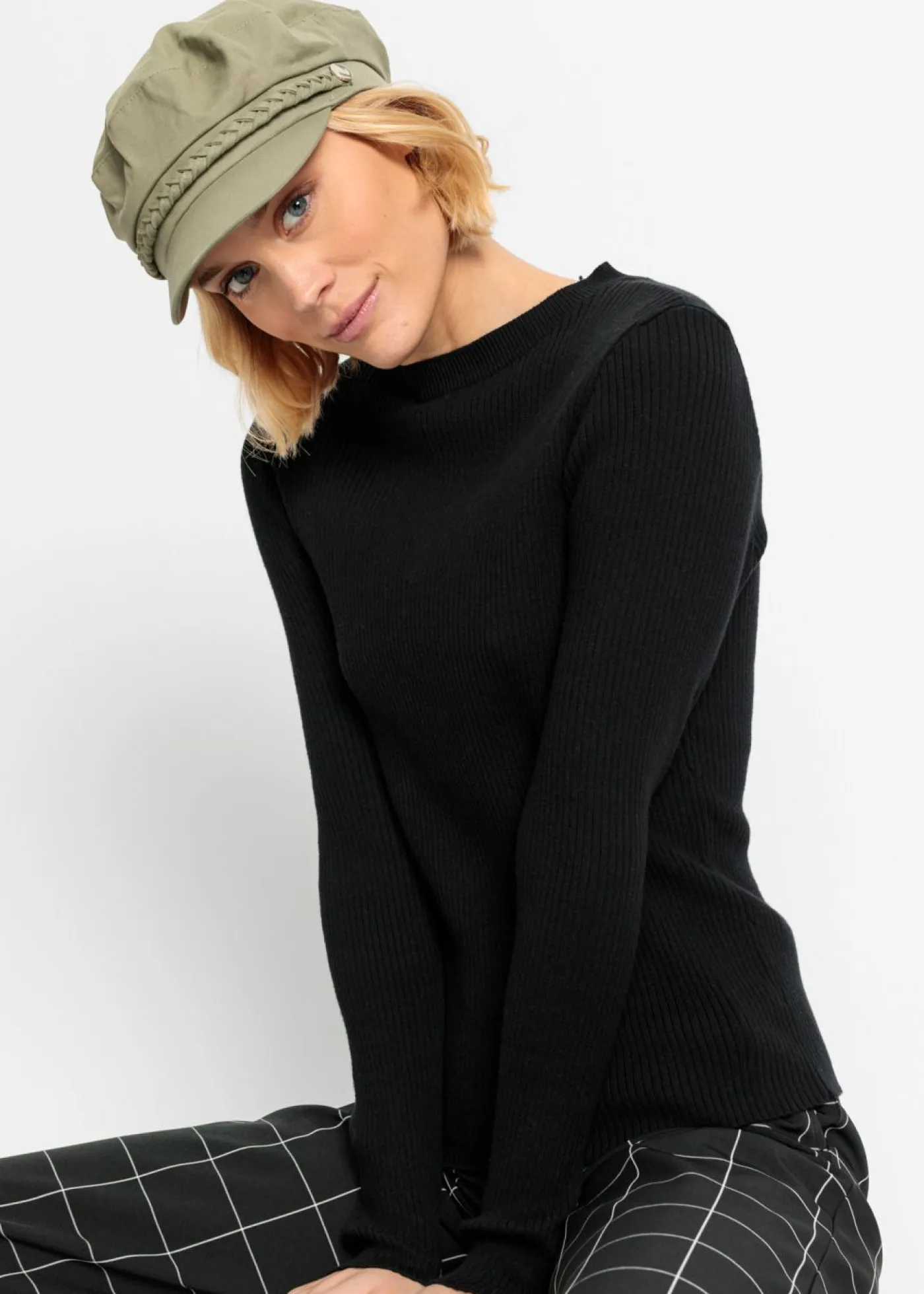 Outlet Gorro marinero con detalle trenzado Mujer Gorras Y Sombreros