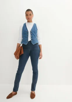 Jeggings elásticos con cintura cómoda y ancha Mujer Vaqueros