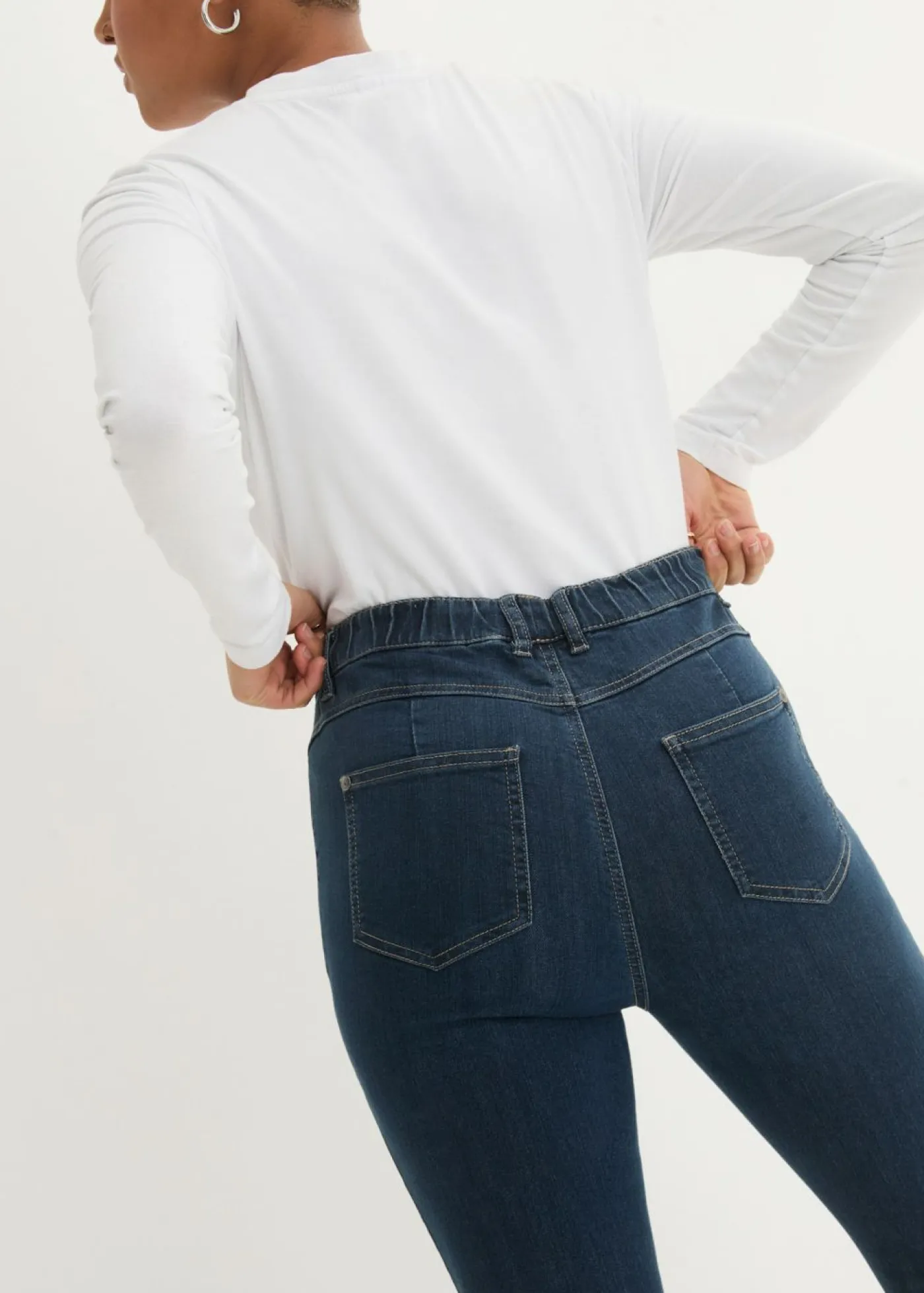 Jeggings elásticos con cintura cómoda y ancha Mujer Vaqueros