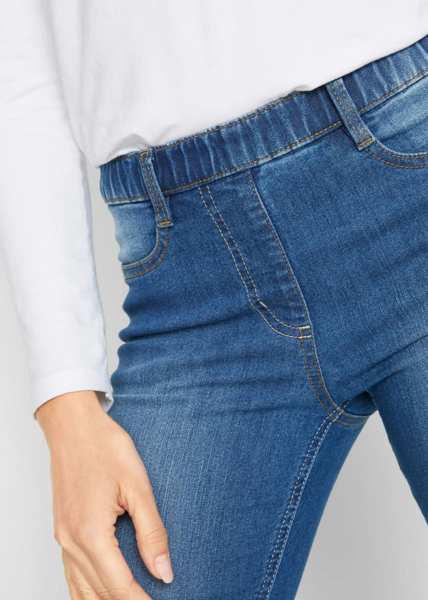 Clearance Jeggings mid waist, con cintura cómoda Mujer Vaqueros