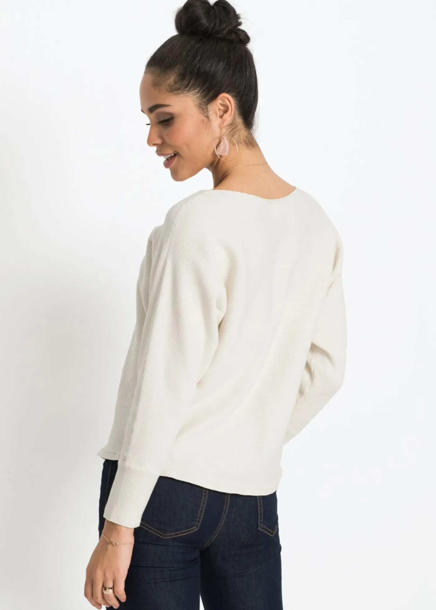 Outlet Jersey acanalado de gran tamaño Mujer Jerséis|Ropa De Punto