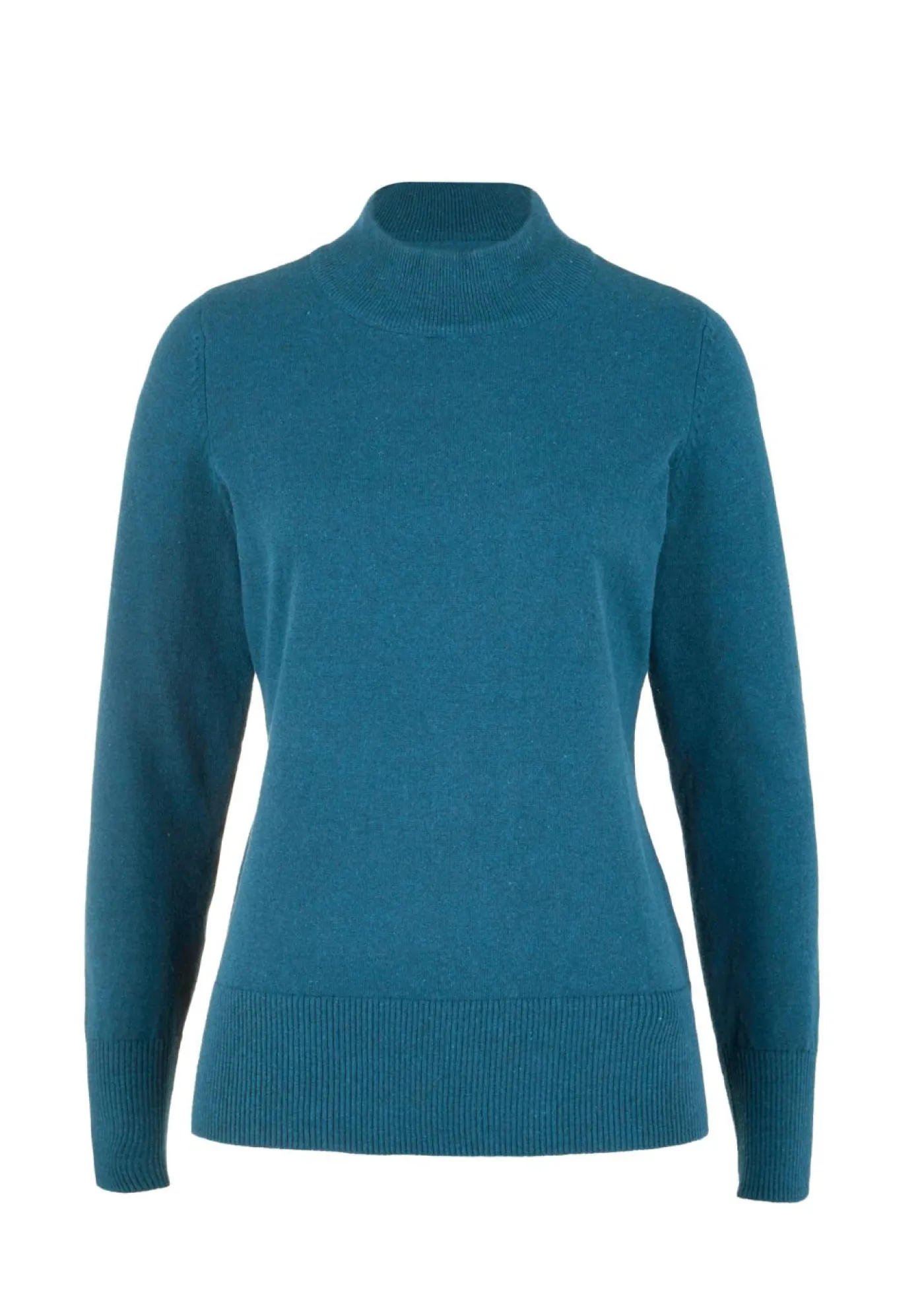 Sale Jersey básico de punto fino con cuello alto y algodón reciclado Mujer Básicos|Jerséis