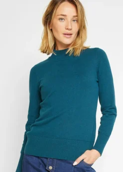 Sale Jersey básico de punto fino con cuello alto y algodón reciclado Mujer Básicos|Jerséis