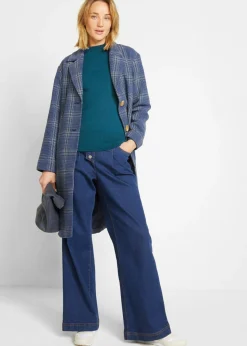 Sale Jersey básico de punto fino con cuello alto y algodón reciclado Mujer Básicos|Jerséis