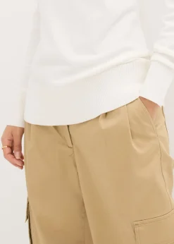 New Jersey básico de punto fino con cuello alto y algodón reciclado Mujer Básicos|Jerséis