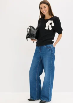 Discount Jersey con aplicación de lazo Mujer Jerséis|Ropa De Punto