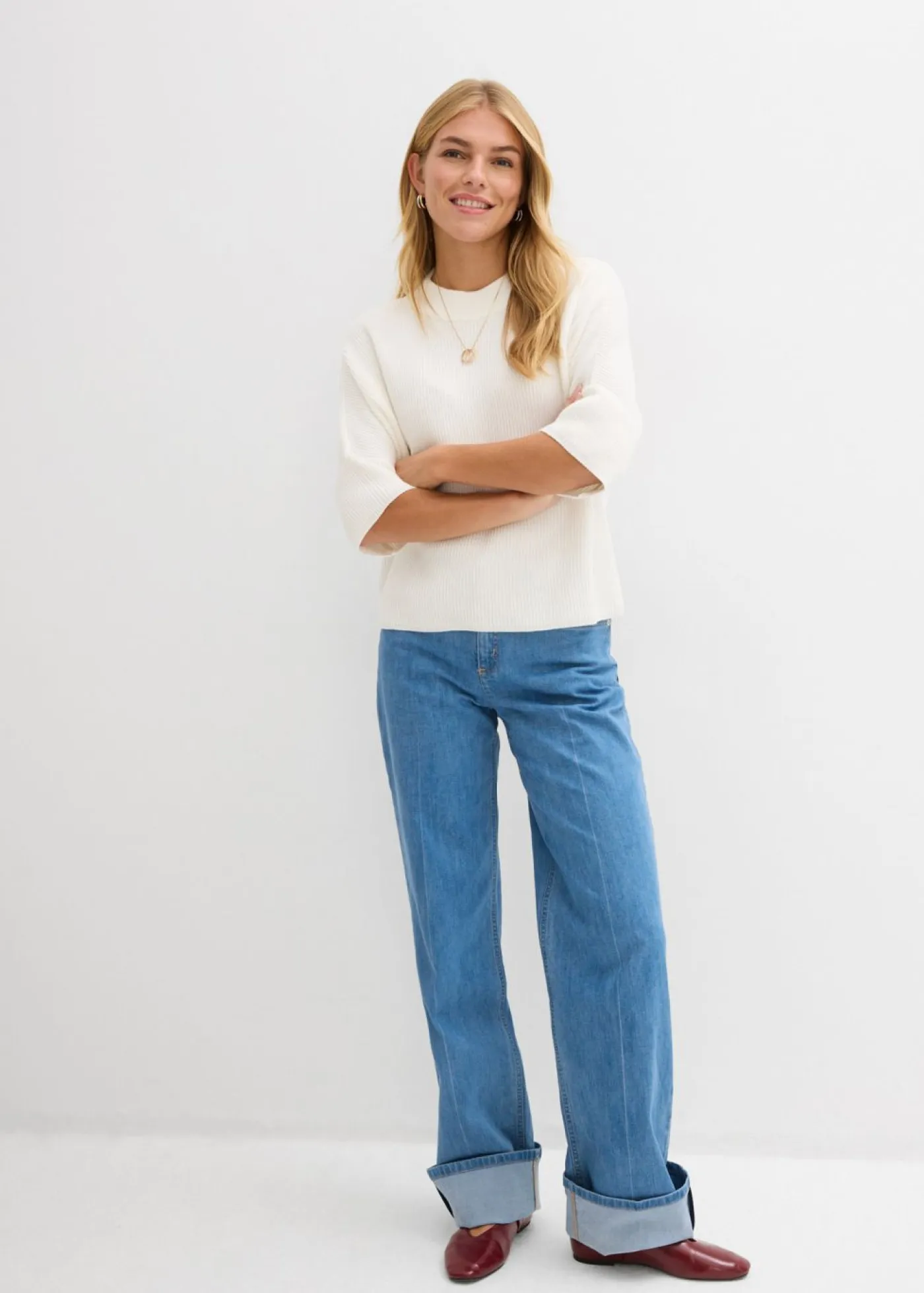 Sale Jersey con corte boxy de mezcla de viscosa suave Mujer Jerséis|Ropa De Punto