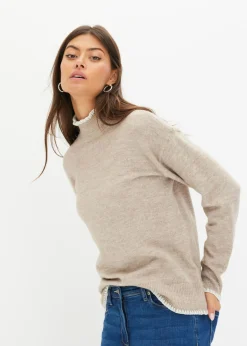 Outlet Jersey con cuello alto Mujer Jerséis|Ropa De Punto