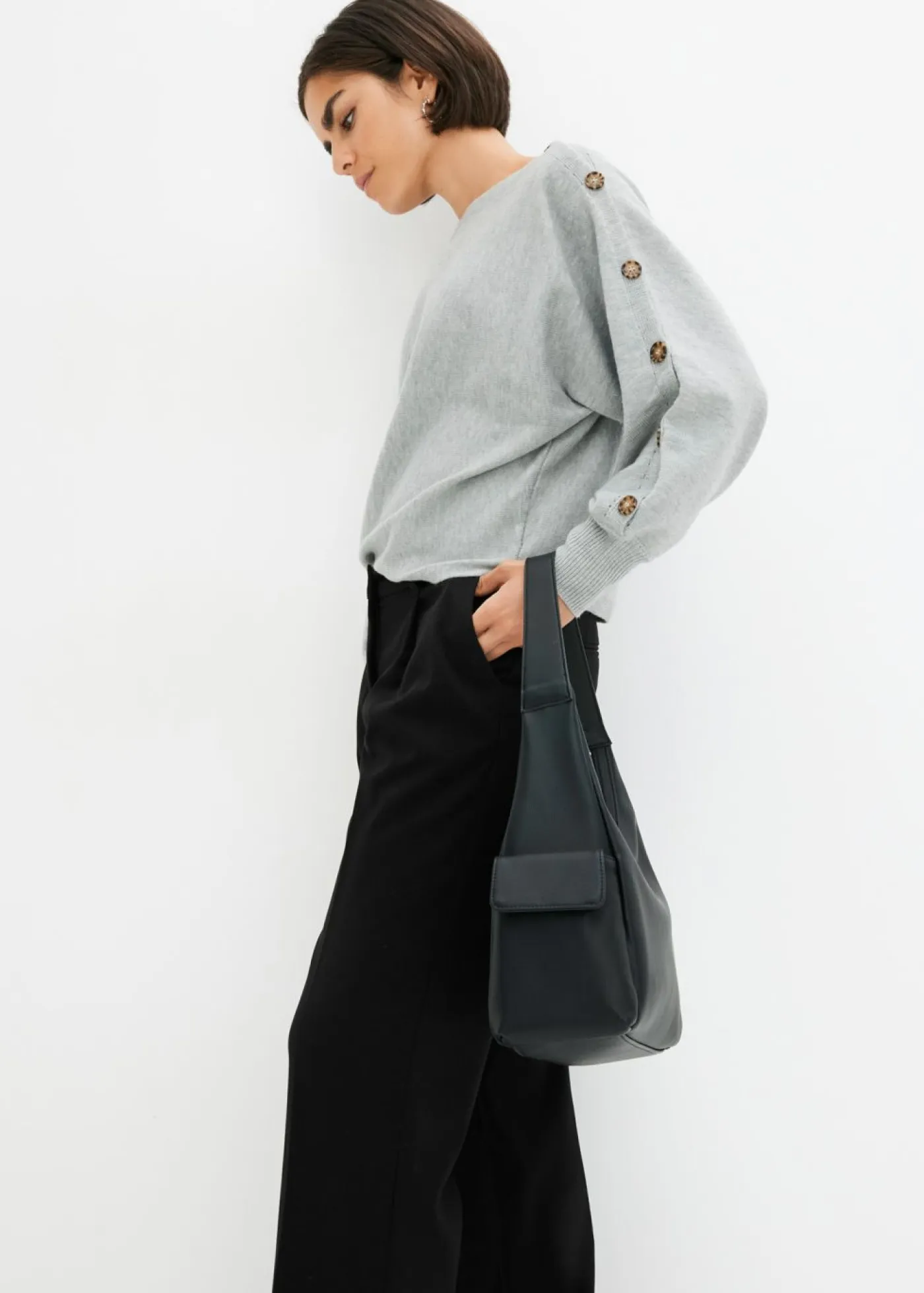 Sale Jersey con detalles de botón Mujer Jerséis|Ropa De Punto