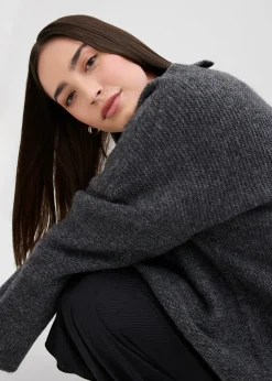 Best Jersey con dobladillo asimétrico y contenido de lana Mujer Esenciales|Jerséis