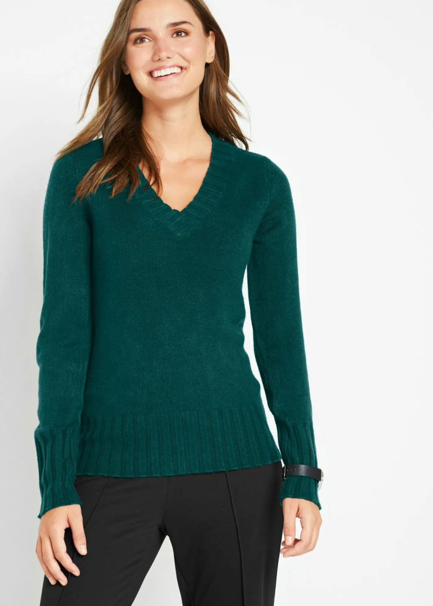 Sale Jersey con escote en V Mujer Jerséis|Ropa De Punto