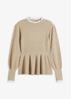 Online Jersey con inserto de blusa Mujer Jerséis|Ropa De Punto