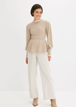 Online Jersey con inserto de blusa Mujer Jerséis|Ropa De Punto