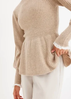 Online Jersey con inserto de blusa Mujer Jerséis|Ropa De Punto