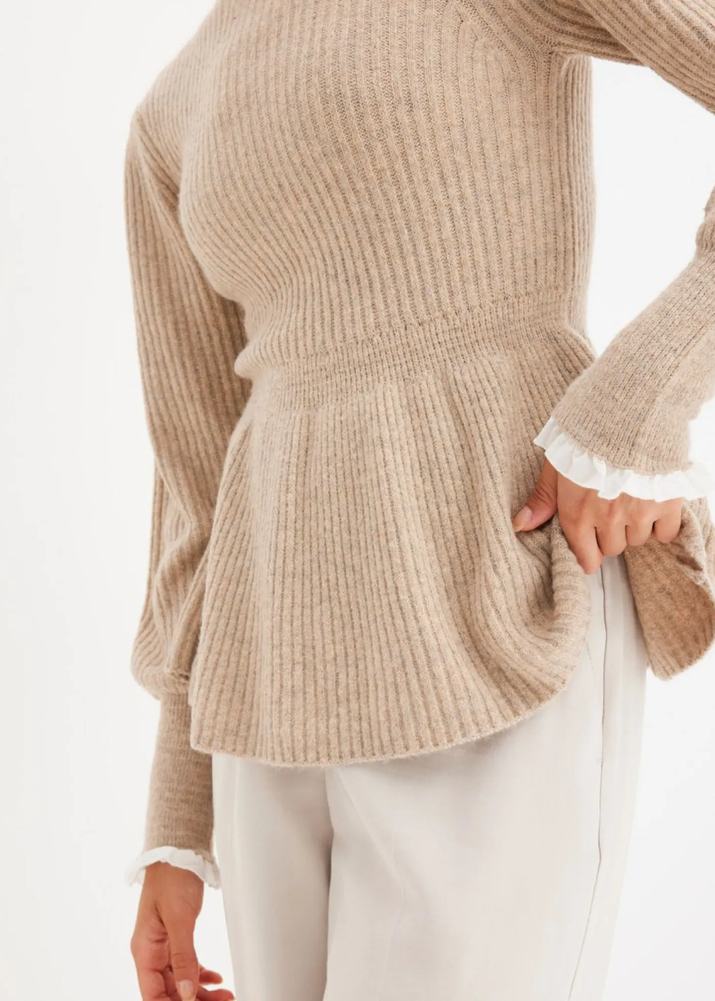 Online Jersey con inserto de blusa Mujer Jerséis|Ropa De Punto