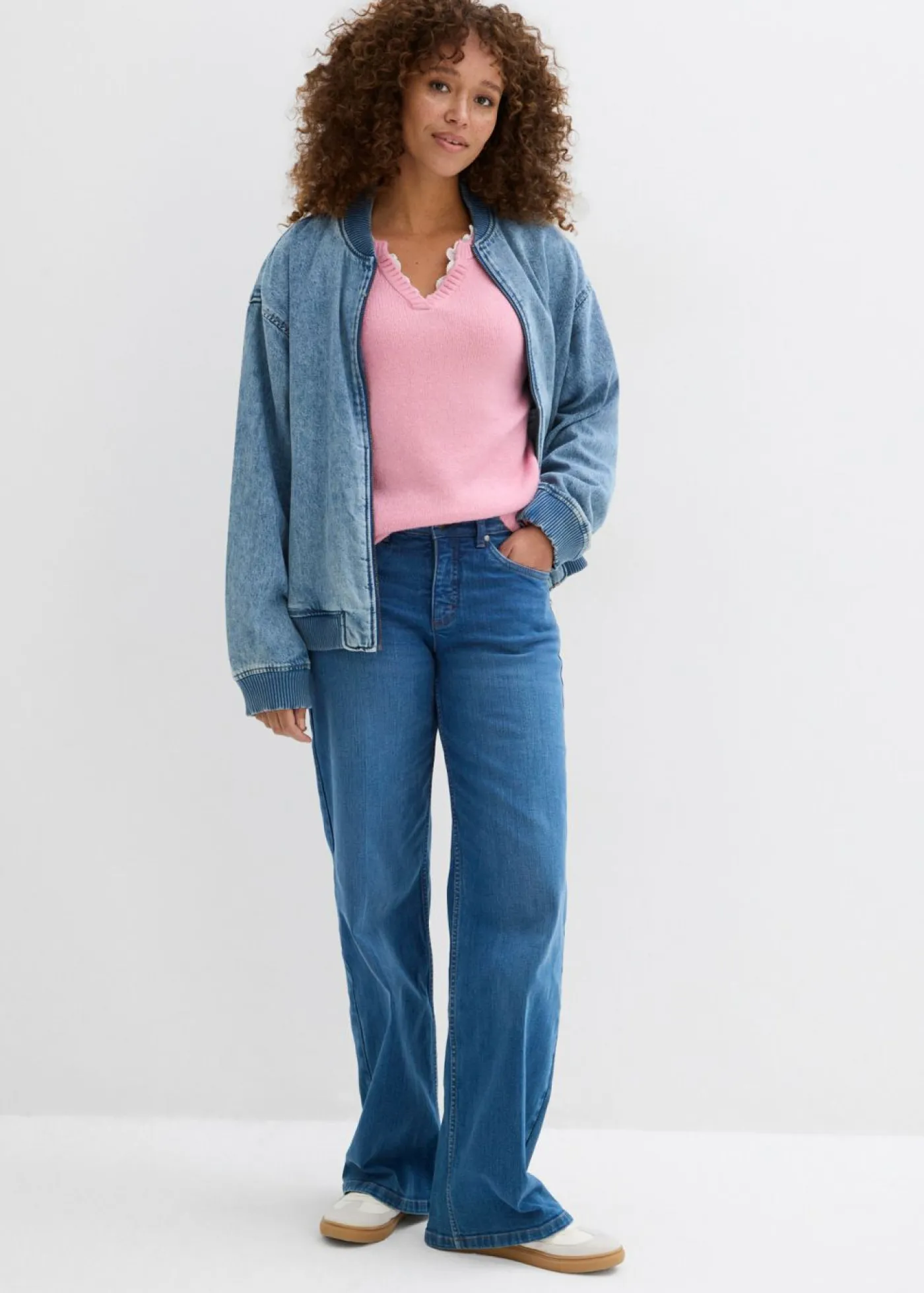 Outlet Jersey con inserto de encaje Mujer Jerséis|Ropa De Punto