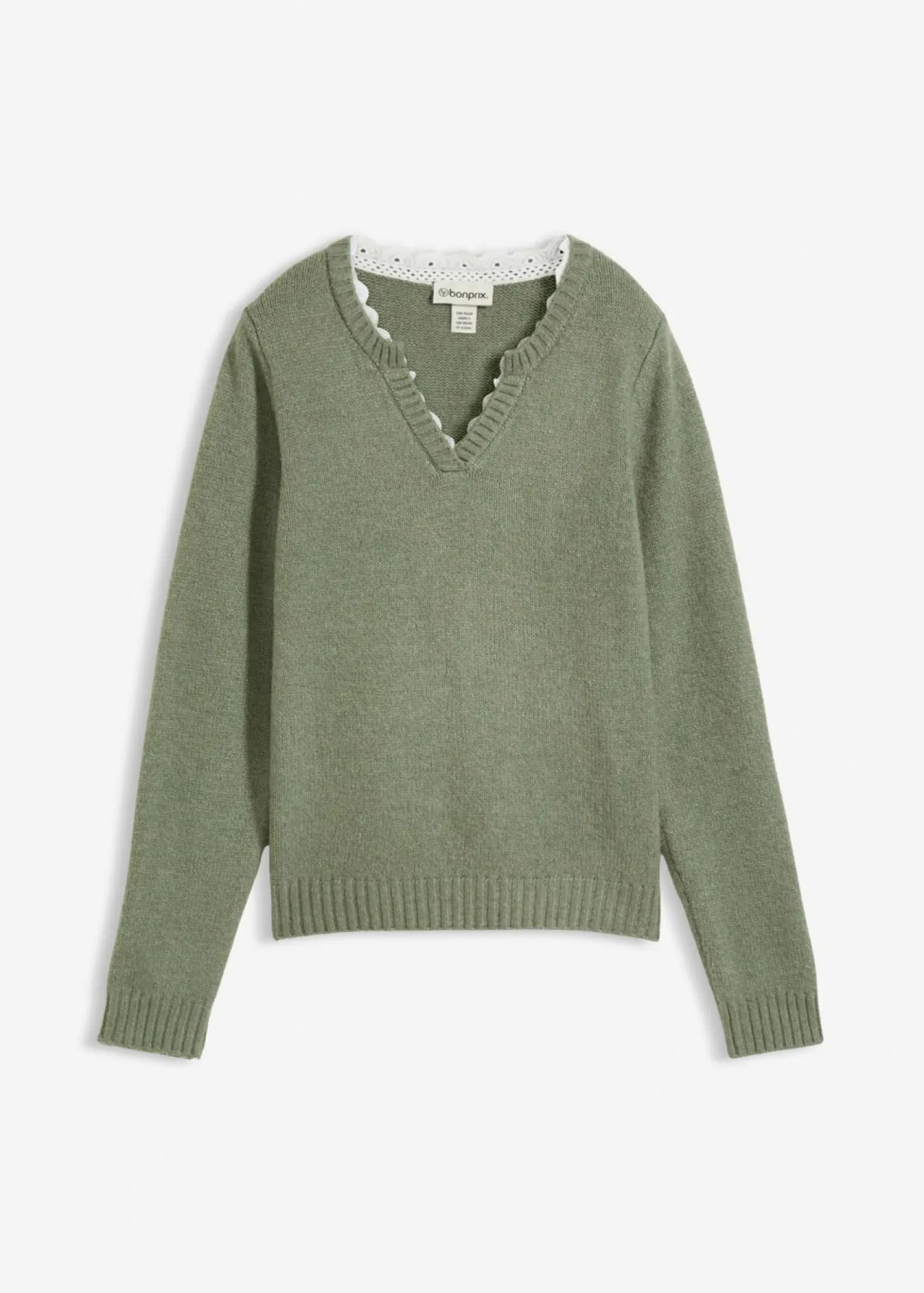 Outlet Jersey con inserto de encaje Mujer Jerséis|Ropa De Punto