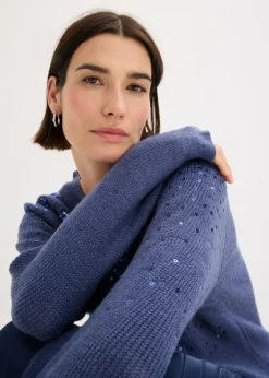 New Jersey con lentejuelas Mujer Jerséis|Ropa De Punto