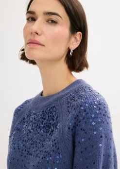 New Jersey con lentejuelas Mujer Jerséis|Ropa De Punto