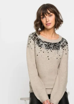 Hot Jersey con lentejuelas coloridas Mujer Jerséis|Ropa De Punto