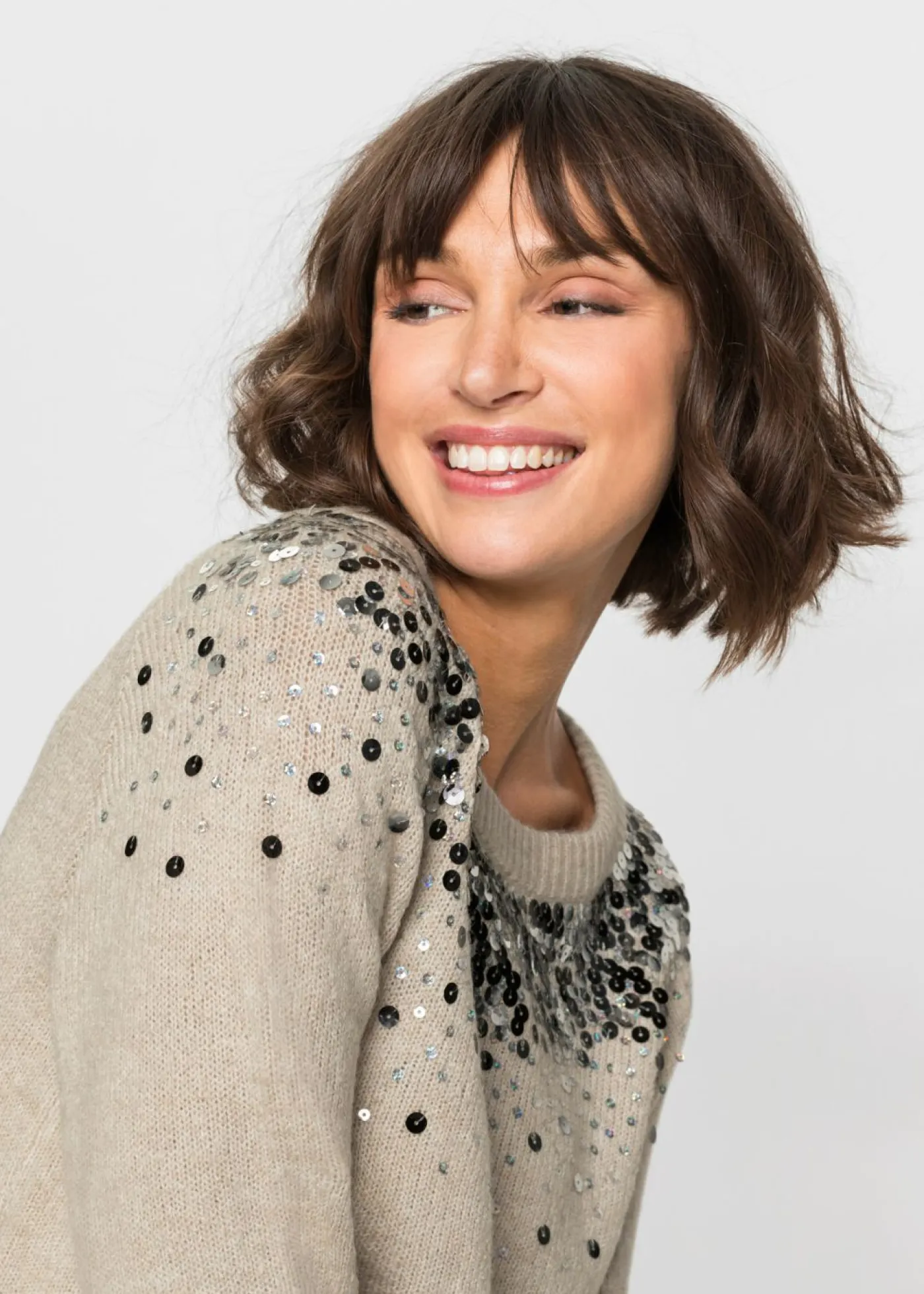 Hot Jersey con lentejuelas coloridas Mujer Jerséis|Ropa De Punto