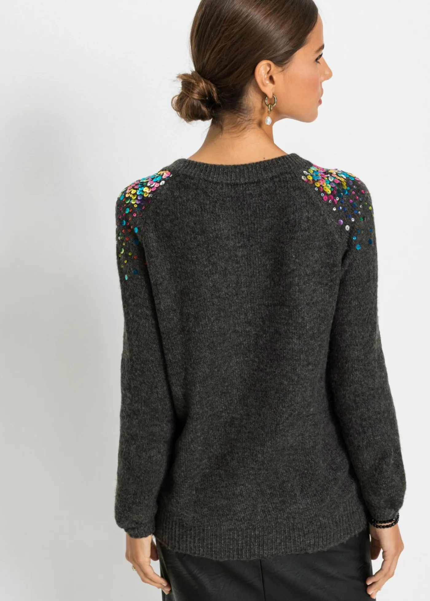 Clearance Jersey con lentejuelas coloridas Mujer Jerséis|Ropa De Punto