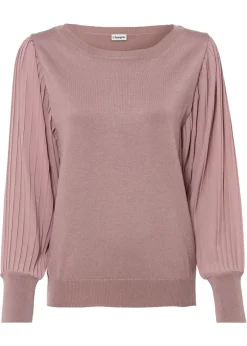 Best Jersey con mangas plisadas de viscosa sostenible Mujer Jerséis|Ropa De Punto