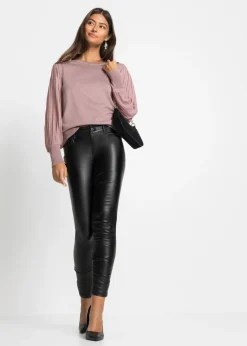 Best Jersey con mangas plisadas de viscosa sostenible Mujer Jerséis|Ropa De Punto