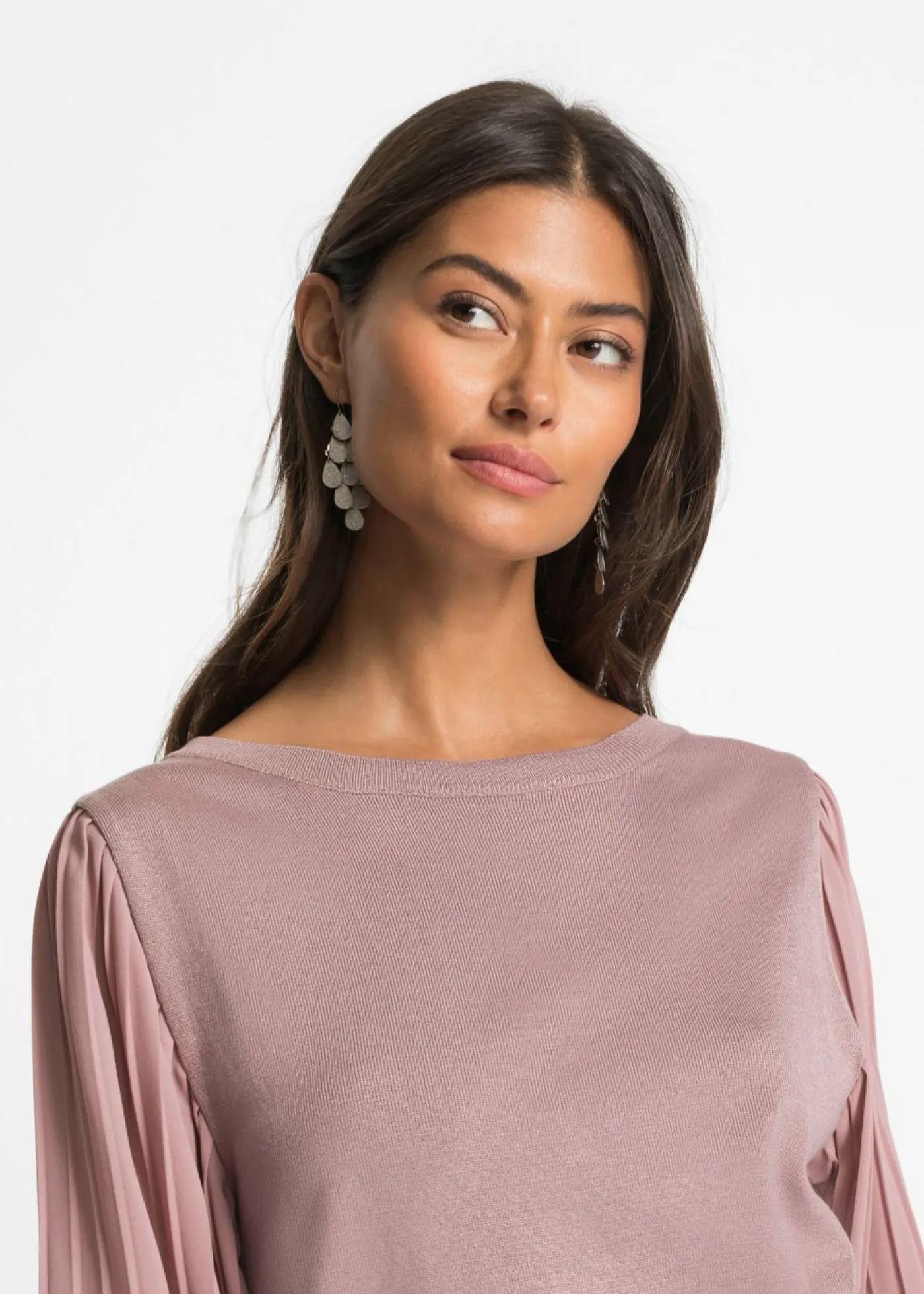 Best Jersey con mangas plisadas de viscosa sostenible Mujer Jerséis|Ropa De Punto