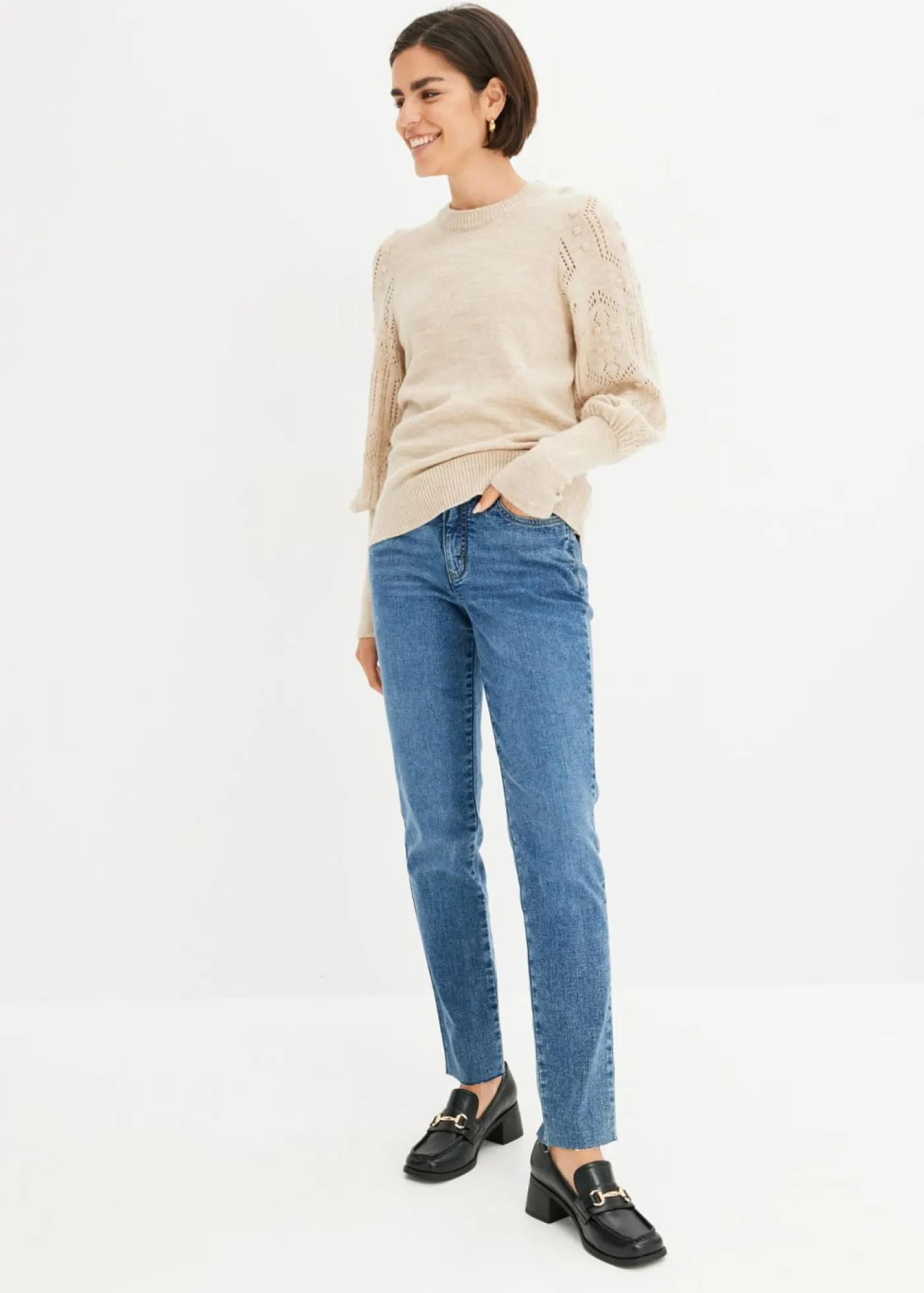 Online Jersey con patrón de ajour Mujer Jerséis|Ropa De Punto