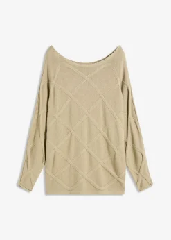 Sale Jersey con patrón trenzado horizontal Mujer Jerséis|Ropa De Punto