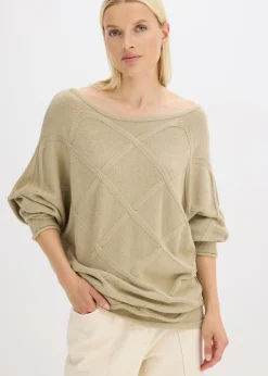 Sale Jersey con patrón trenzado horizontal Mujer Jerséis|Ropa De Punto